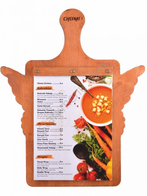 Özel Ahşap Tasarım Menü Kabı